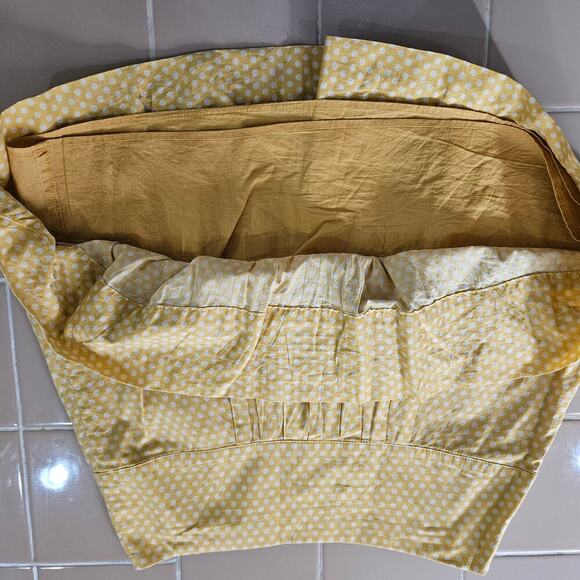 Fossil Womens A Line Yellow Polka Dot Pleated Skirt. Size 4. 100% cotton. - Picture 5 of 8